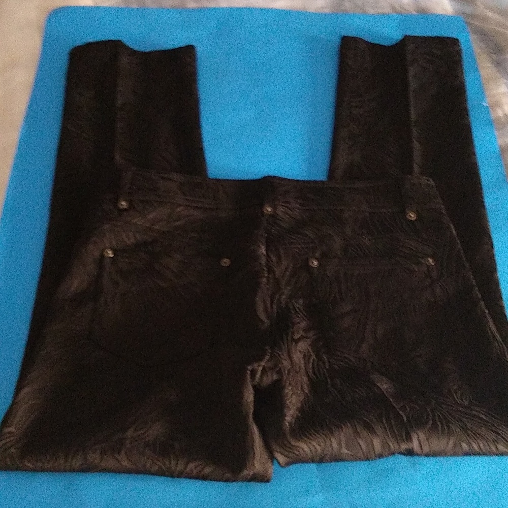 Cache Luxe Textured Black Pants/ Jeans Size 6 - image 6